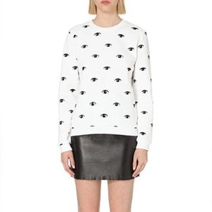 Kenzo Eye-print Cotton-jersey Sweatshirt In White